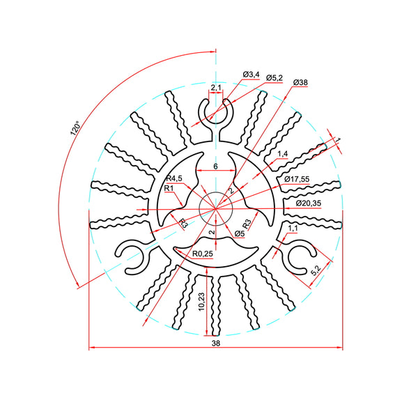 Diameter 1.50" (38mm)