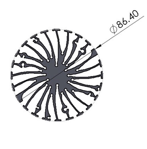 Diameter ⌀3.40" (⌀86.40mm) Black Anodized