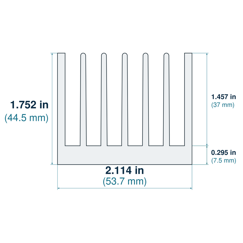 2.114'' (53.7mm) Wide Heatsink (253AS)