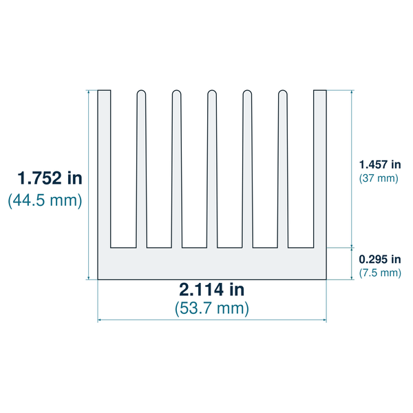 2.114'' (53.7mm) Wide Heatsink (253AS)