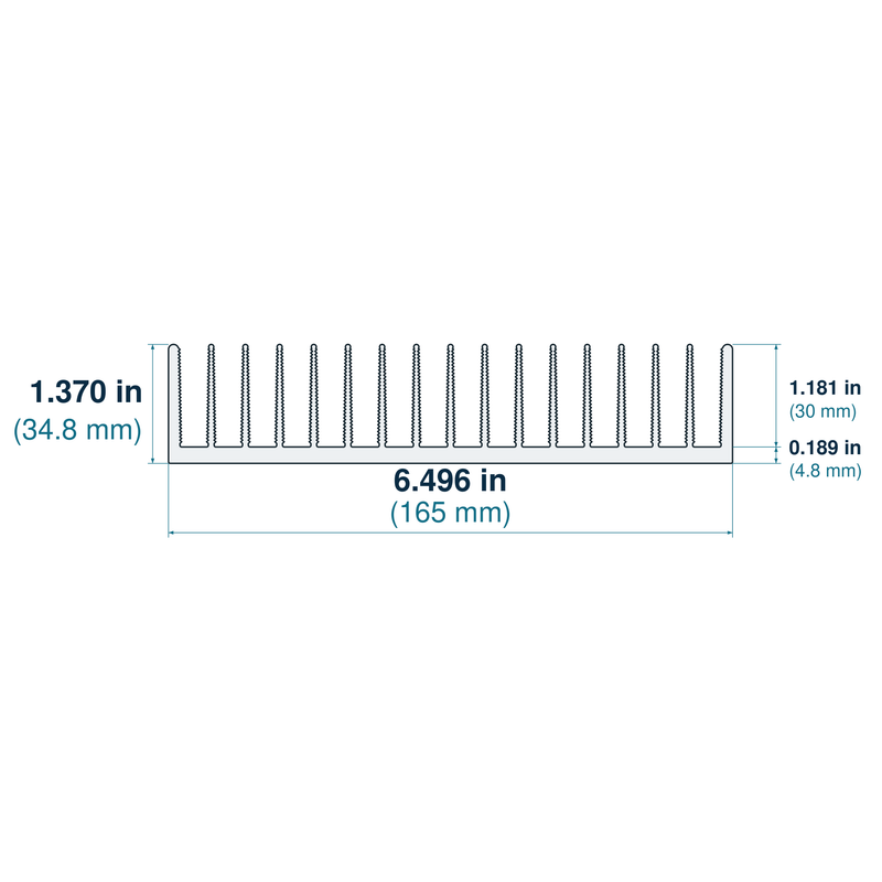6.496'' (165mm) Wide Heatsink (260AS)