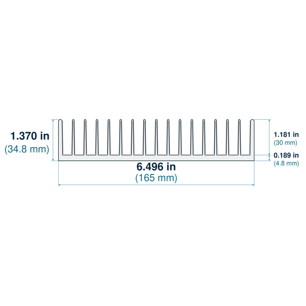 6.496'' (165mm) Wide Heatsink (260AS)