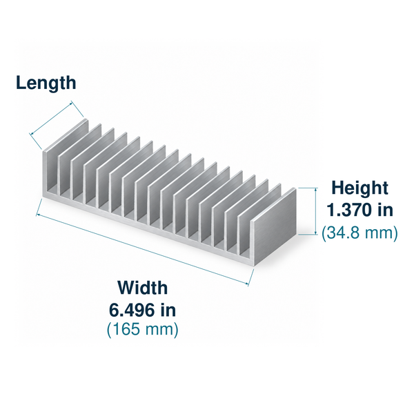 6.496'' (165mm) Wide Heatsink (260AS)
