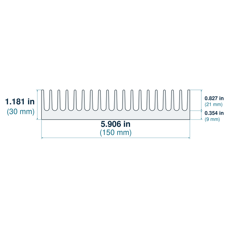 5.906'' (150mm) Wide Heatsink (261AS)