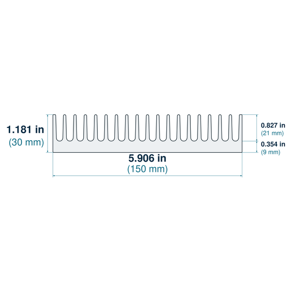 5.906'' (150mm) Wide Heatsink (261AS)