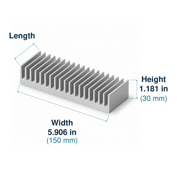 5.906'' (150mm) Wide Heatsink (261AS)