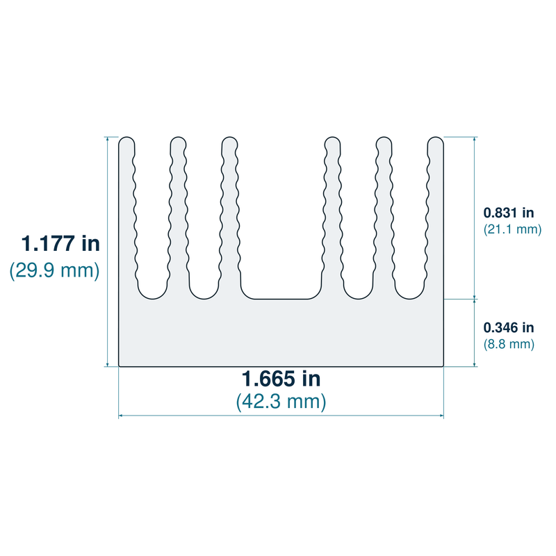 1.665'' (42.3mm) Wide Heatsink (262AS)