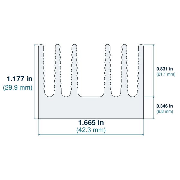 1.665'' (42.3mm) Wide Heatsink (262AS)