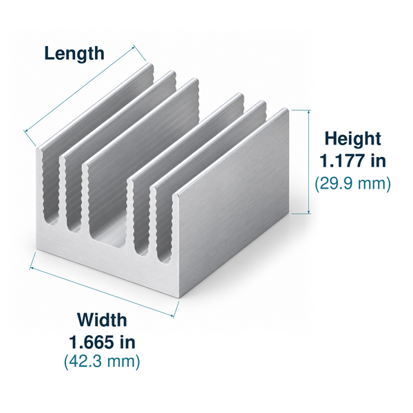 1.665'' (42.3mm) Wide Heatsink (262AS)