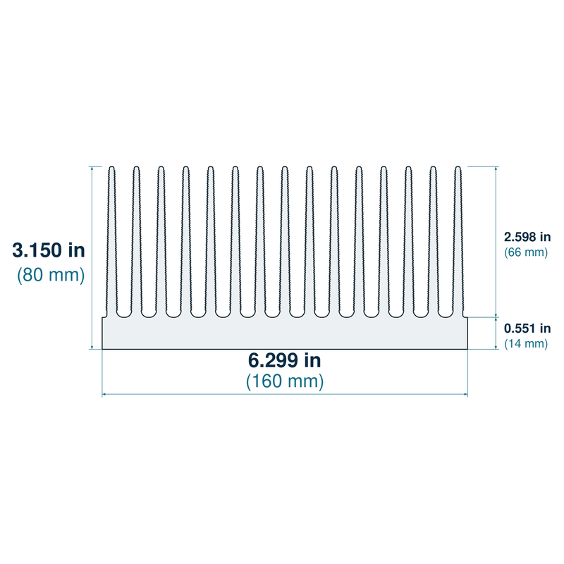 6.299'' (160mm) Wide Heatsink (265AS)