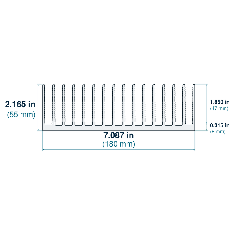 7.087'' (180mm) Wide Heatsink (266AS)