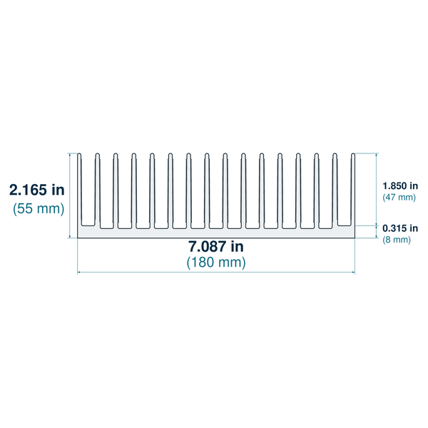 7.087'' (180mm) Wide Heatsink (266AS)