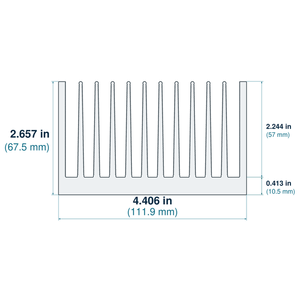 4.406'' (111.9mm) Wide Heatsink (267AS)