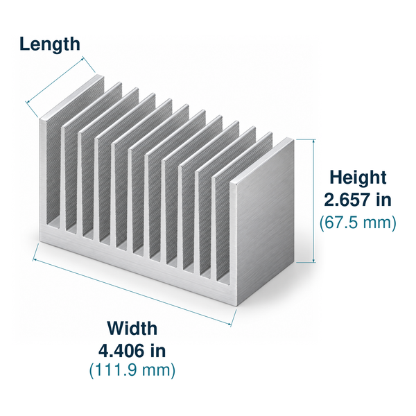 4.406'' (111.9mm) Wide Heatsink (267AS)
