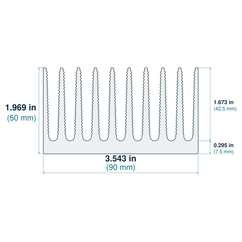 3.543'' (90mm) Wide Heatsink (353AS)