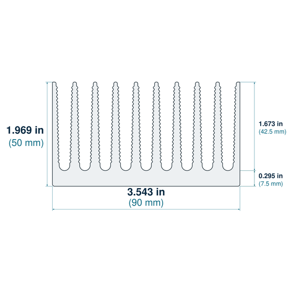 3.543'' (90mm) Wide Heatsink (353AS)