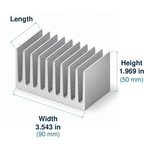 3.543'' (90mm) Wide Heatsink (353AS)