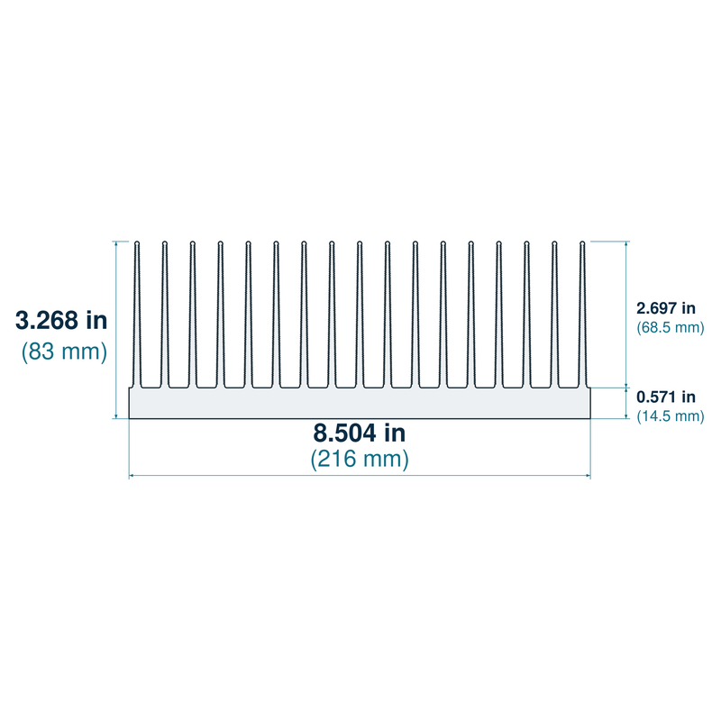 8.504'' (216mm) Wide Heatsink (365AS)