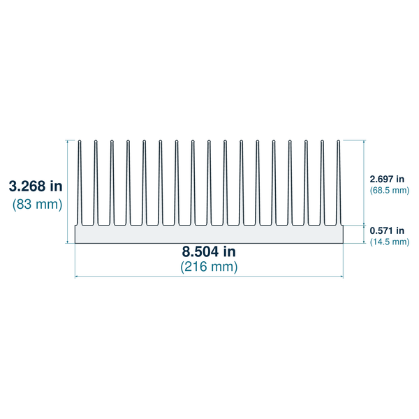 8.504'' (216mm) Wide Heatsink (365AS)