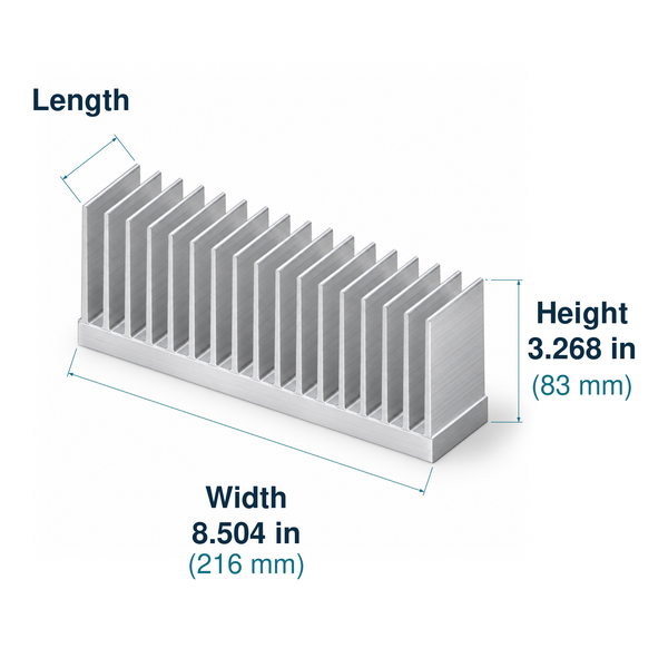 8.504'' (216mm) Wide Heatsink (365AS)