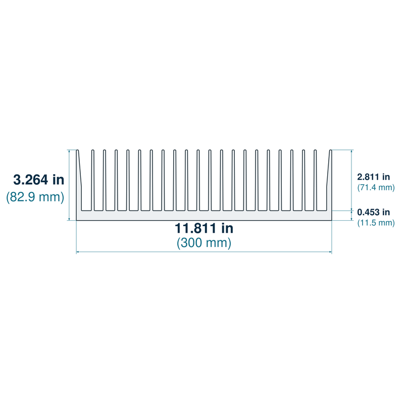 11.811'' (300mm) Wide Heatsink (383AS)