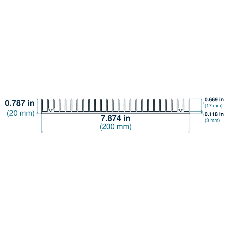 7.874'' (200mm) Wide Heatsink (64AS)