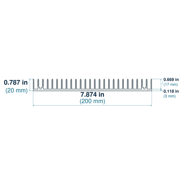 7.874'' (200mm) Wide Heatsink (64AS)