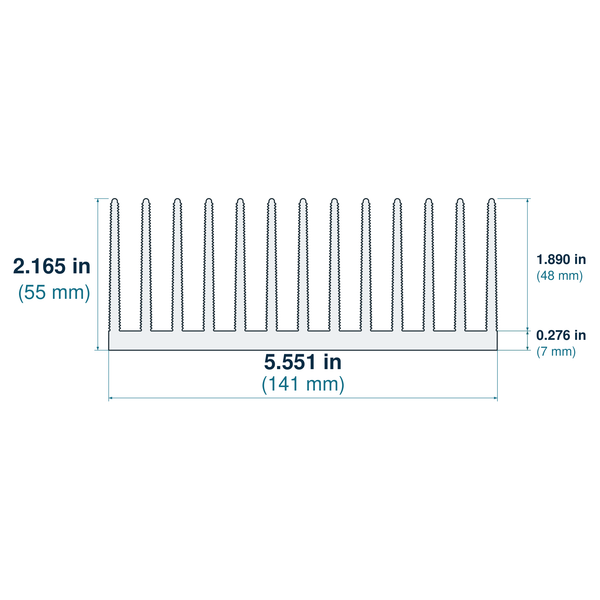 5.551'' (141mm) Wide Heatsink (665AS)