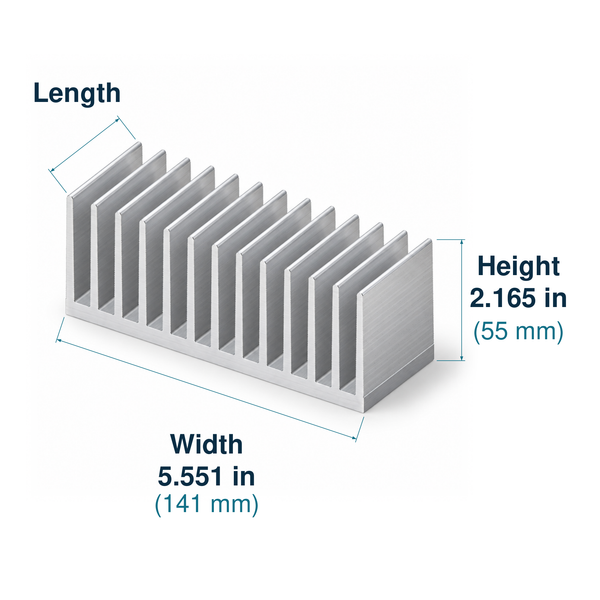 5.551'' (141mm) Wide Heatsink (665AS)