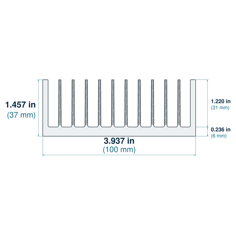 3.937'' (100mm) Wide Heatsink (761AS)