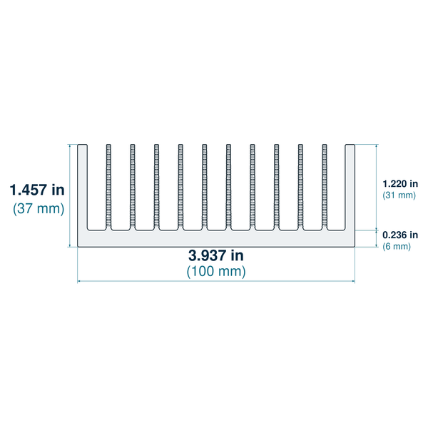 3.937'' (100mm) Wide Heatsink (761AS)
