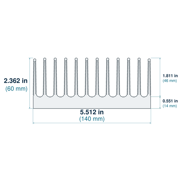 5.512'' (140mm) Wide Heatsink (80AS)