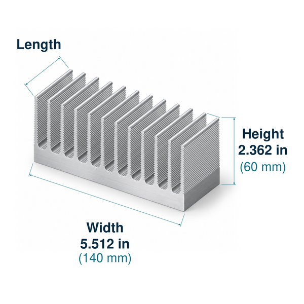 5.512'' (140mm) Wide Heatsink (80AS)