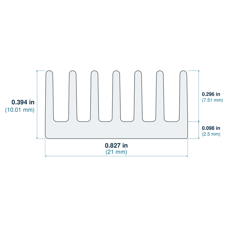 0.827'' (21mm) Wide Heatsink (821AS)