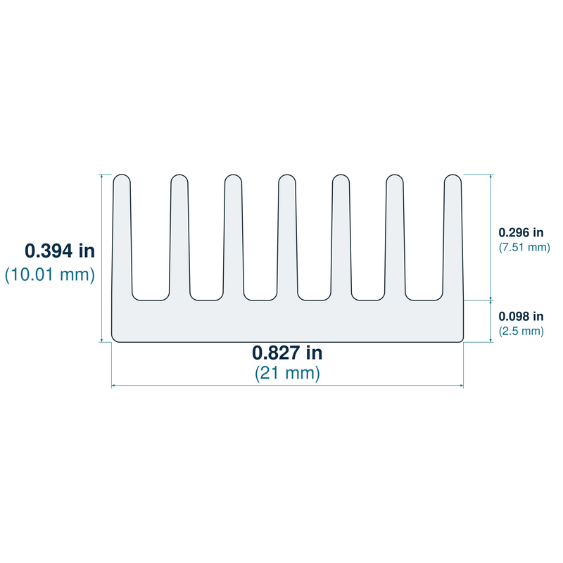 0.827'' (21mm) Wide Heatsink (821AS)