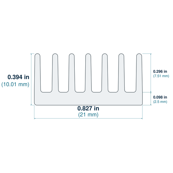 0.827'' (21mm) Wide Heatsink (821AS)