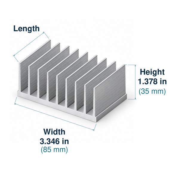 3.346'' (85mm) Wide Heatsink (860AS)