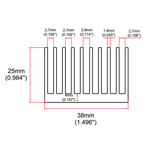 1.496'' (38mm) Wide Heatsink (1151AS)