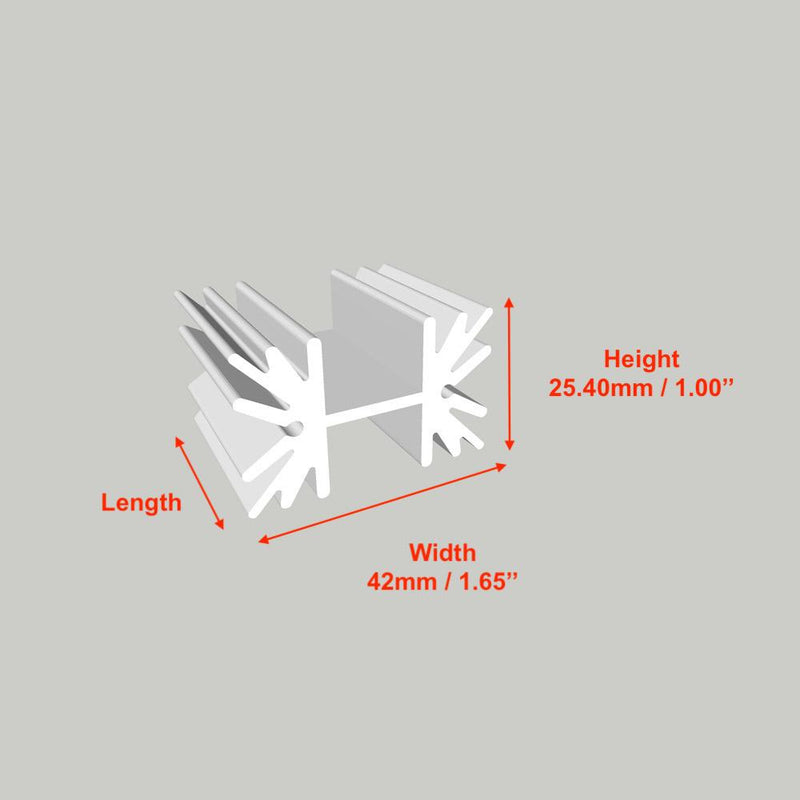 W:1.65'' (42mm) H:1.00'' (25.40mm)