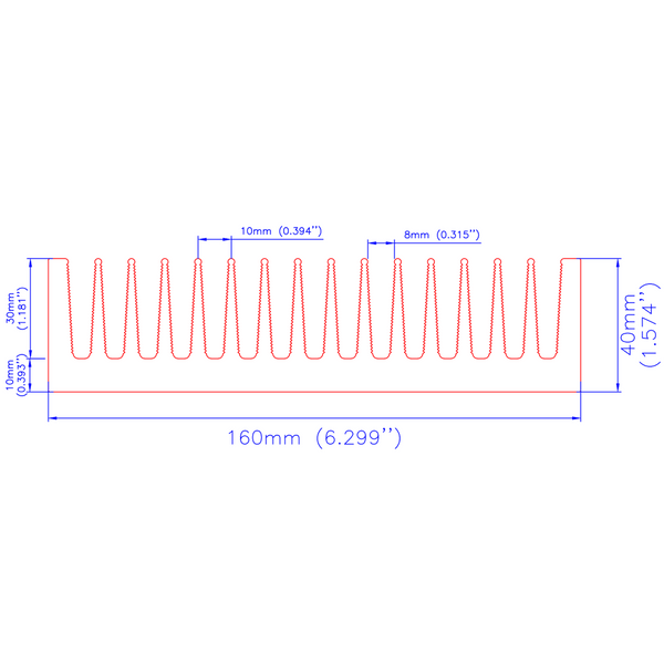 6.299'' (160mm) Wide Heatsink (164AS)