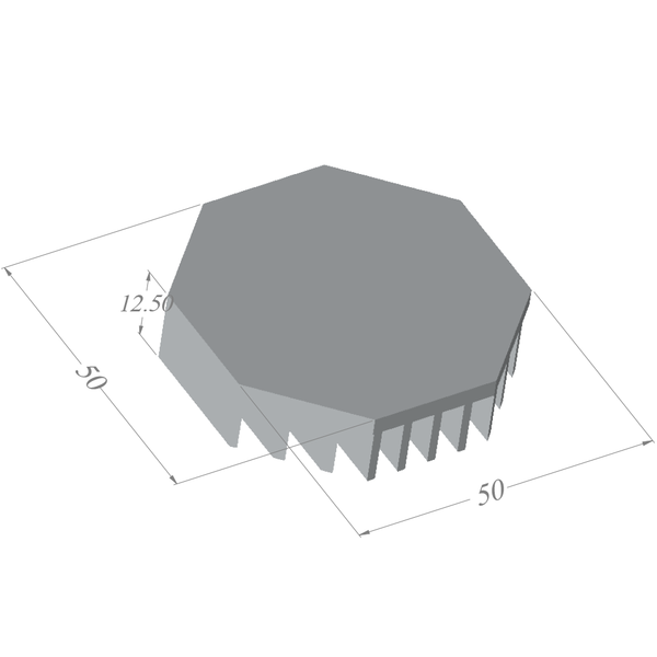 Diameter ⌀1.97'' (⌀50mm) H:0.49'' (12.5mm)