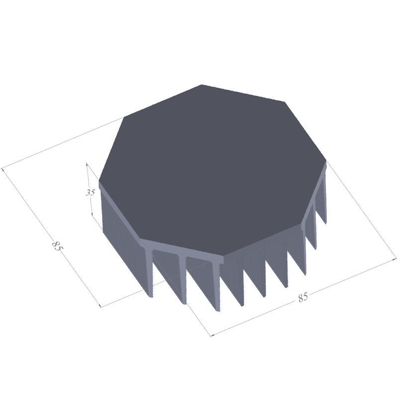Diameter 3.35'' (85mm) H:1.38'' (35mm)