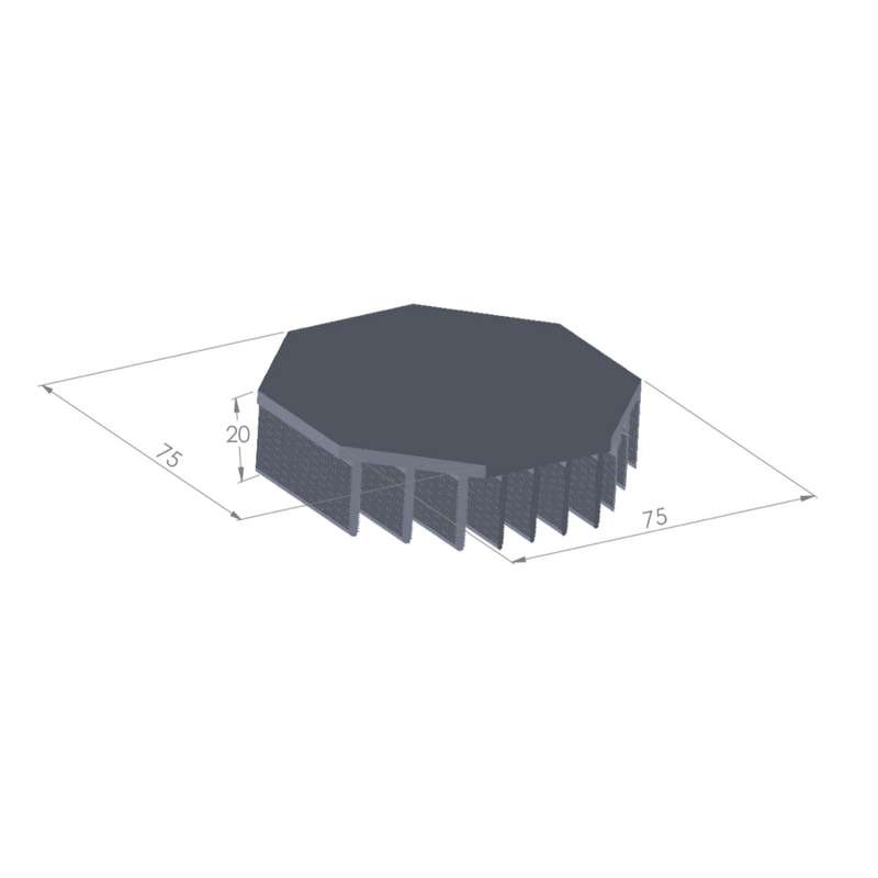 Diameter 2.95'' (75mm) H:0.79'' (20mm)