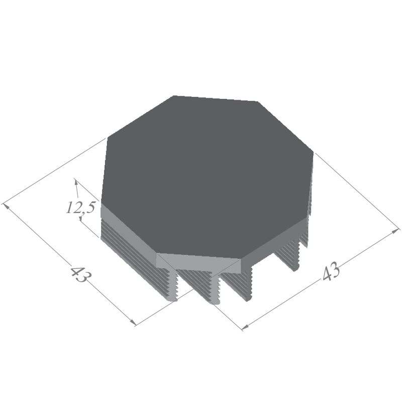 Diameter 1.69'' (43mm) H:0.49'' (12.5mm)