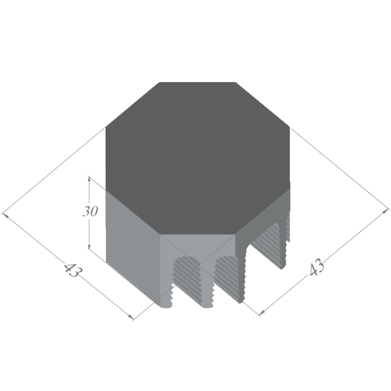 Diameter 1.69'' (43mm) H:1.18'' (29.9mm)