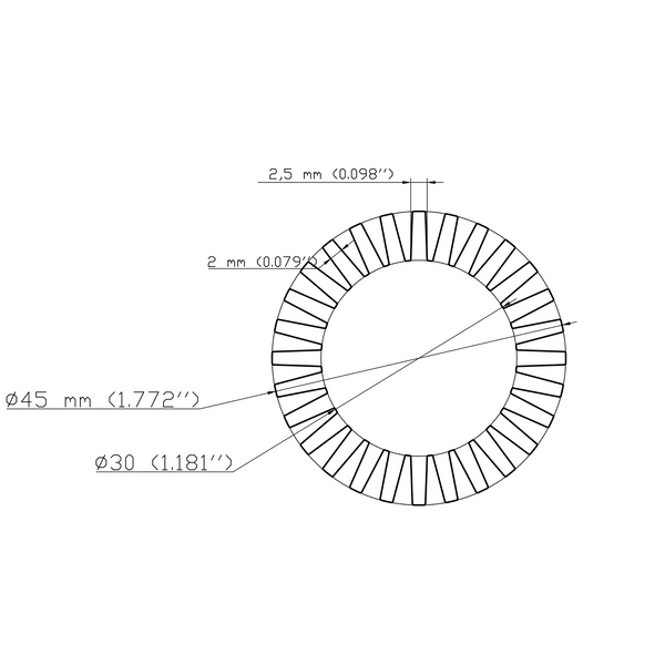 Diameter ⌀1.77" (⌀45mm)