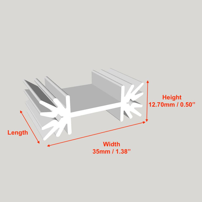 W:1.38'' (35mm) H:0.50'' (12.70mm)