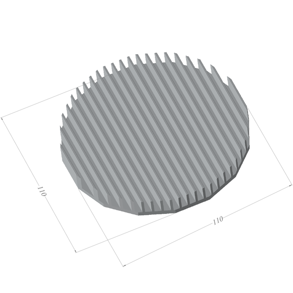 Diameter ⌀4.33'' (⌀110mm) H:0.49'' (12.5mm)